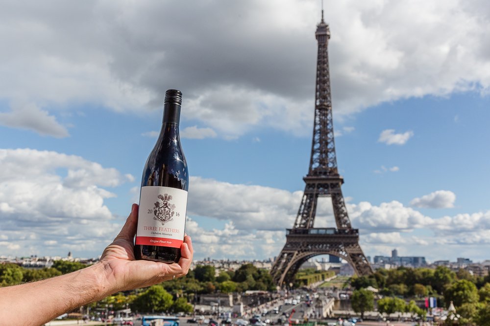 Tasting Notes from Paris with Love.  Three Feathers Oregon Pinot in Paris, France